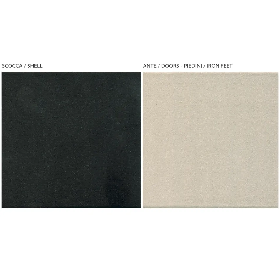 خزانة جانبية لغرفة المعيشة ببابين مطلية بالنيكل، صنع في إيطاليا - أوليس Viadurini