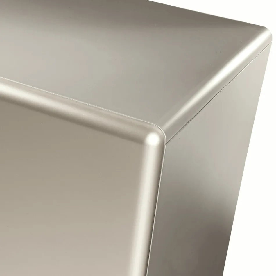 خزانة جانبية لغرفة المعيشة بثلاثة أبواب مطلية بالنيكل، صنع في إيطاليا - Foglio Viadurini