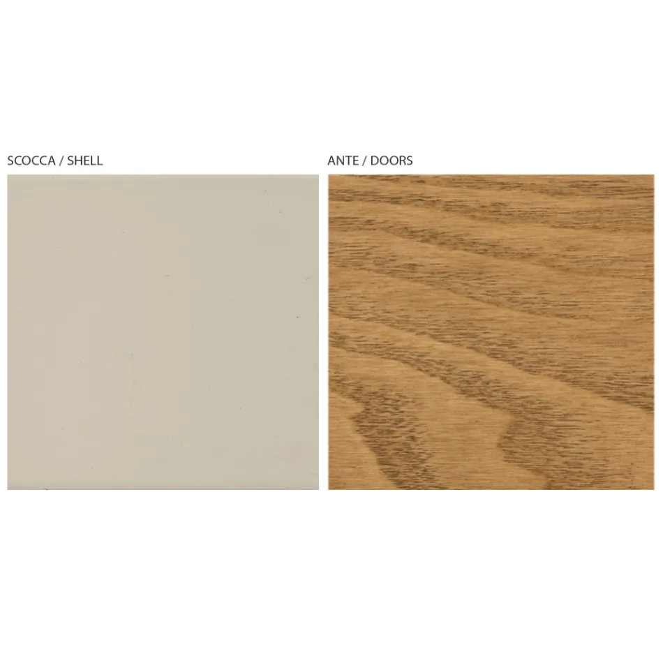 خزانة جانبية لغرفة المعيشة بأربعة أبواب من خشب الدردار المصبوغ، صنع في إيطاليا - فيكتوريا Viadurini