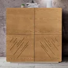 خزانة جانبية لغرفة المعيشة بأربعة أبواب من خشب الدردار المصبوغ، صنع في إيطاليا - فيكتوريا Viadurini