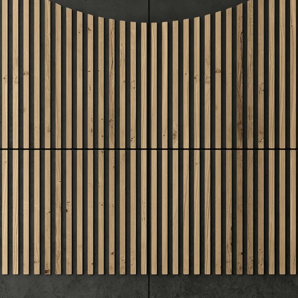 خزانة جانبية لغرفة المعيشة بأربعة أبواب من خشب البلوط المعقود النوردي - بنتي Viadurini