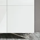 خزانة جانبية لغرفة المعيشة بأربعة أبواب من الزجاج الأبيض، صنع في إيطاليا - إيلين Viadurini