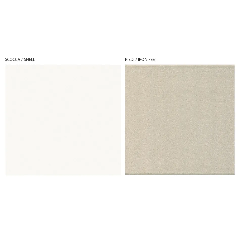 خزانة جانبية لغرفة المعيشة بأربعة أبواب من الزجاج الأبيض، صنع في إيطاليا - إيلين Viadurini