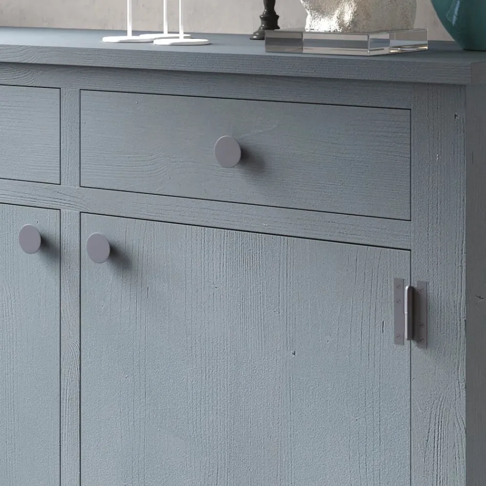 خزانة جانبية لغرفة المعيشة من خشب التنوب الصلب، مكونة من 4 أقسام، صنع في إيطاليا - باسكوال Viadurini