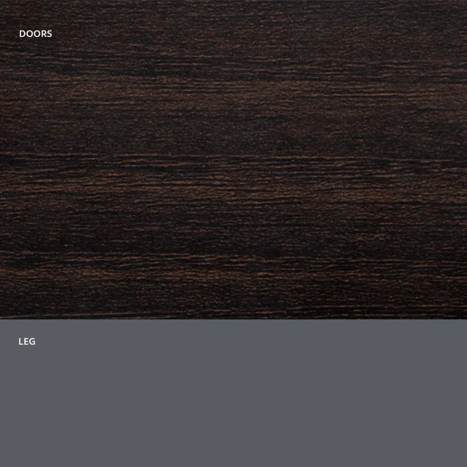 خزانة جانبية لغرفة المعيشة مصنوعة من الخشب غير اللامع والصفائح HPL، صنع في إيطاليا - فيورينزا Viadurini