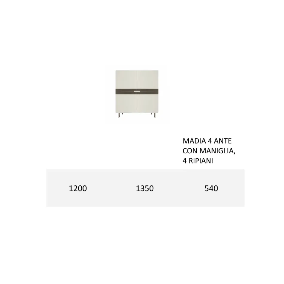 خزانة جانبية لغرفة المعيشة مصنوعة من خشب MDF مع دعامة رباعية الأرجل، صنع في إيطاليا - تيريسينا Viadurini