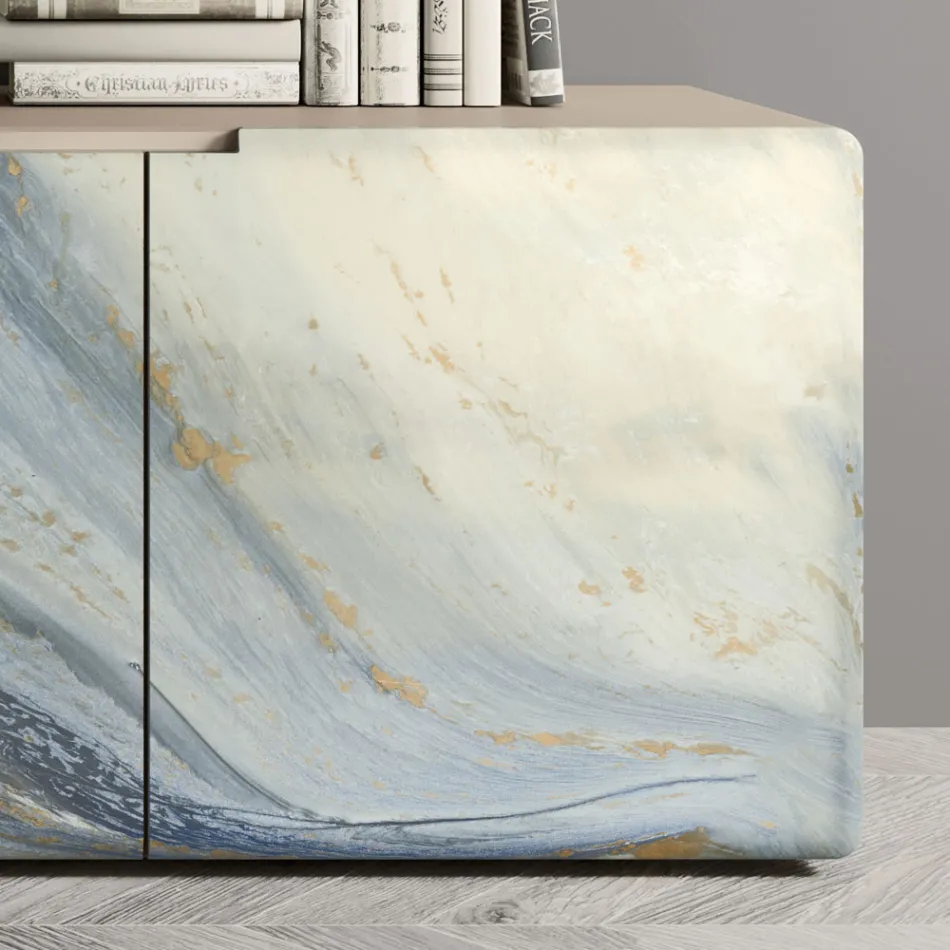 خزانة جانبية لغرفة المعيشة بثلاثة أبواب بتشطيبات مختلفة، صنع في إيطاليا - أولي Viadurini