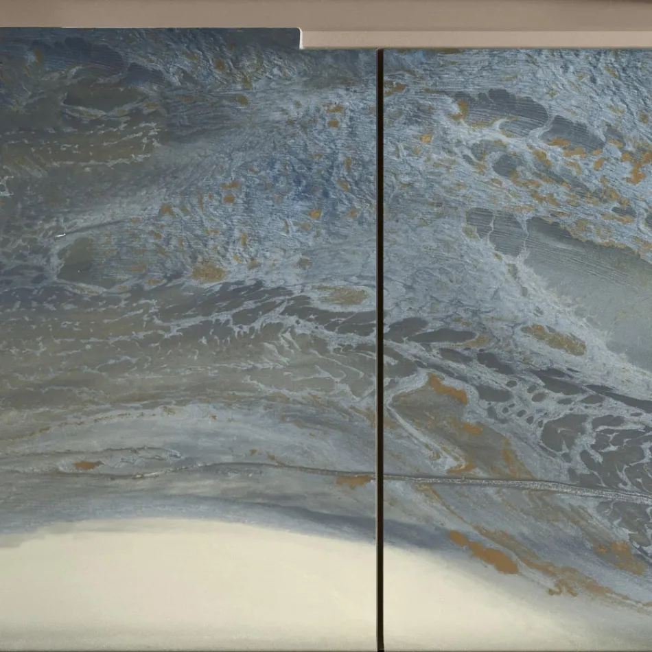 خزانة جانبية لغرفة المعيشة بثلاثة أبواب بتشطيبات مختلفة، صنع في إيطاليا - أولي Viadurini