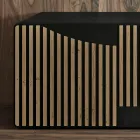 خزانة جانبية لغرفة المعيشة بثلاثة أبواب من خشب البلوط المعقود النوردي - ليندا Viadurini