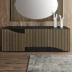 خزانة جانبية لغرفة المعيشة بثلاثة أبواب من خشب البلوط المعقود النوردي - ليندا Viadurini