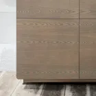 خزانة جانبية لغرفة المعيشة بأربعة أبواب بلون الكابتشينو، صنع في إيطاليا - إيدا Viadurini