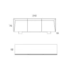 خزانة جانبية خشبية بثلاثة أبواب وحافة مائلة وسطح سيراميك - موندولفو Viadurini