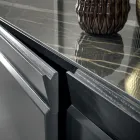 خزانة جانبية خشبية بثلاثة أبواب وحافة مائلة وسطح سيراميك - موندولفو Viadurini