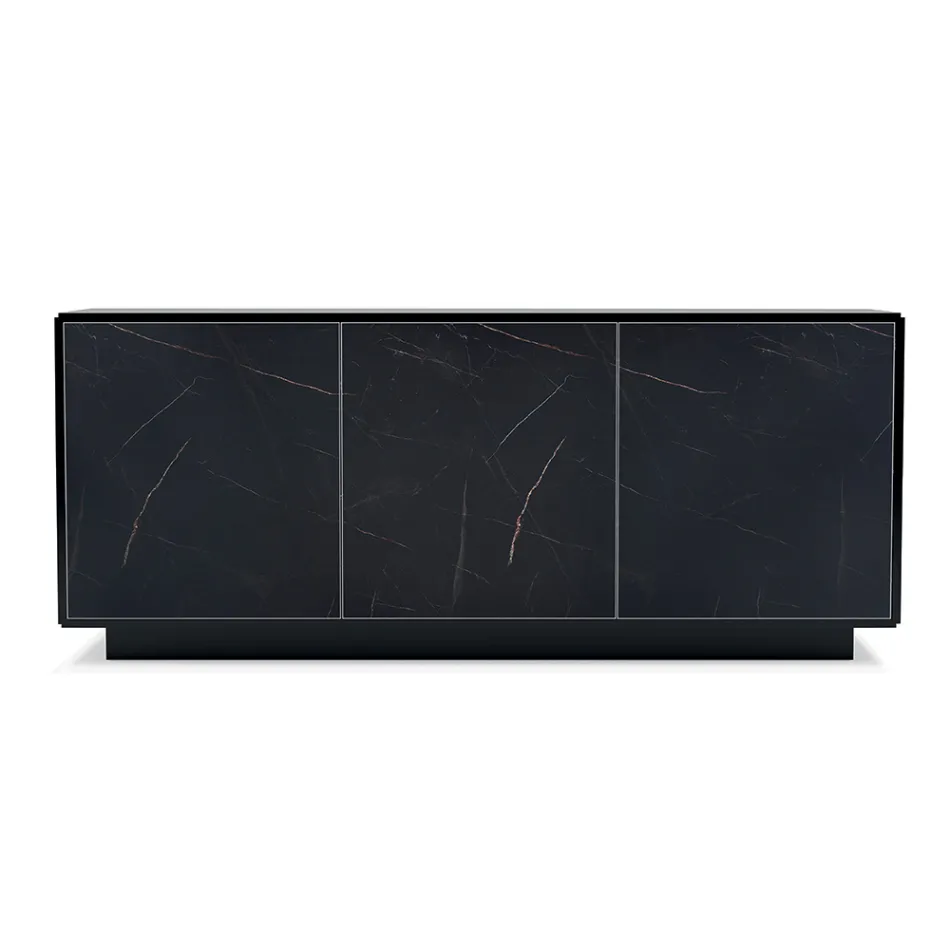 خزانة جانبية خشبية ذات بابين أو ثلاثة أبواب من صفائح HPL، صنع في إيطاليا - فيورينزا Viadurini