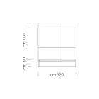 خزانة جانبية خشبية مع أبواب تفتح بالدفع والسحب، صنع في إيطاليا - ساليرنو Viadurini