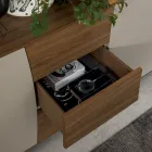 خزانة جانبية من الخشب المصقول، بابان، 3 أدراج، تصميم إيطالي منحني - سيليو Viadurini