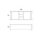 خزانة جانبية من الخشب المصقول، بابان، 3 أدراج، تصميم إيطالي منحني - سيليو Viadurini