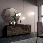 خزانة جانبية من الخشب المصقول مع بابين أو ثلاثة أبواب سيراميكية، صنع في إيطاليا - فيورينزا Viadurini