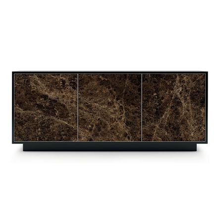 خزانة جانبية من الخشب المصقول مع بابين أو ثلاثة أبواب سيراميكية، صنع في إيطاليا - فيورينزا Viadurini