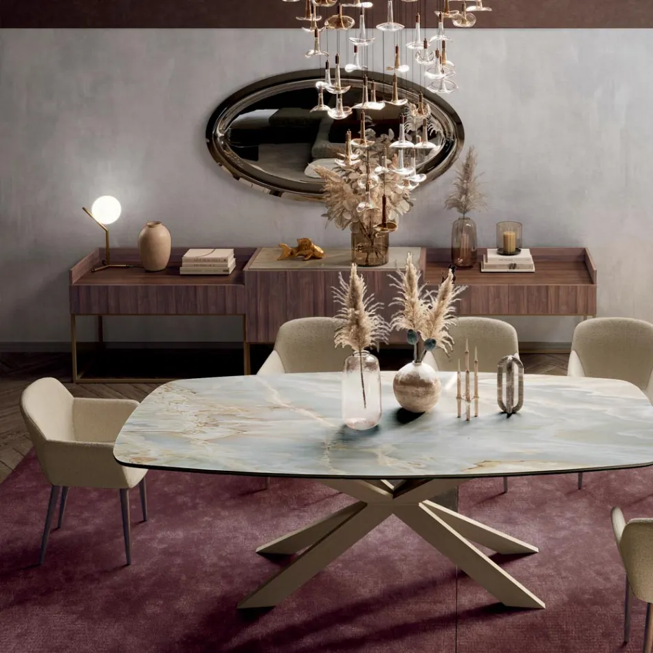 خزانة جانبية من خشب التنوب مع قشرة جوز كاناليتو - ساليرنو Viadurini