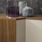 خزانة جانبية من خشب MDF ببابين ودرجين بارزين بجوانب مائلة - كاسبيتر Viadurini