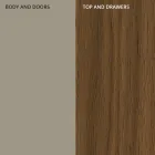 خزانة جانبية من خشب MDF ببابين ودرجين بارزين بجوانب مائلة - كاسبيتر Viadurini