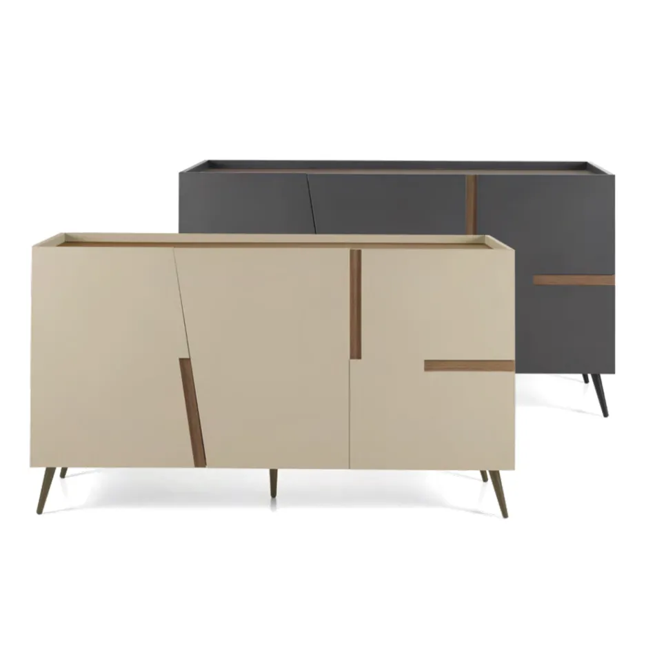 ماديا مصنوعة من الميلامين والخشب المضغوط متوسط الكثافة مع حشوات من اللامينيت، صنع في إيطاليا - غورديتا Viadurini