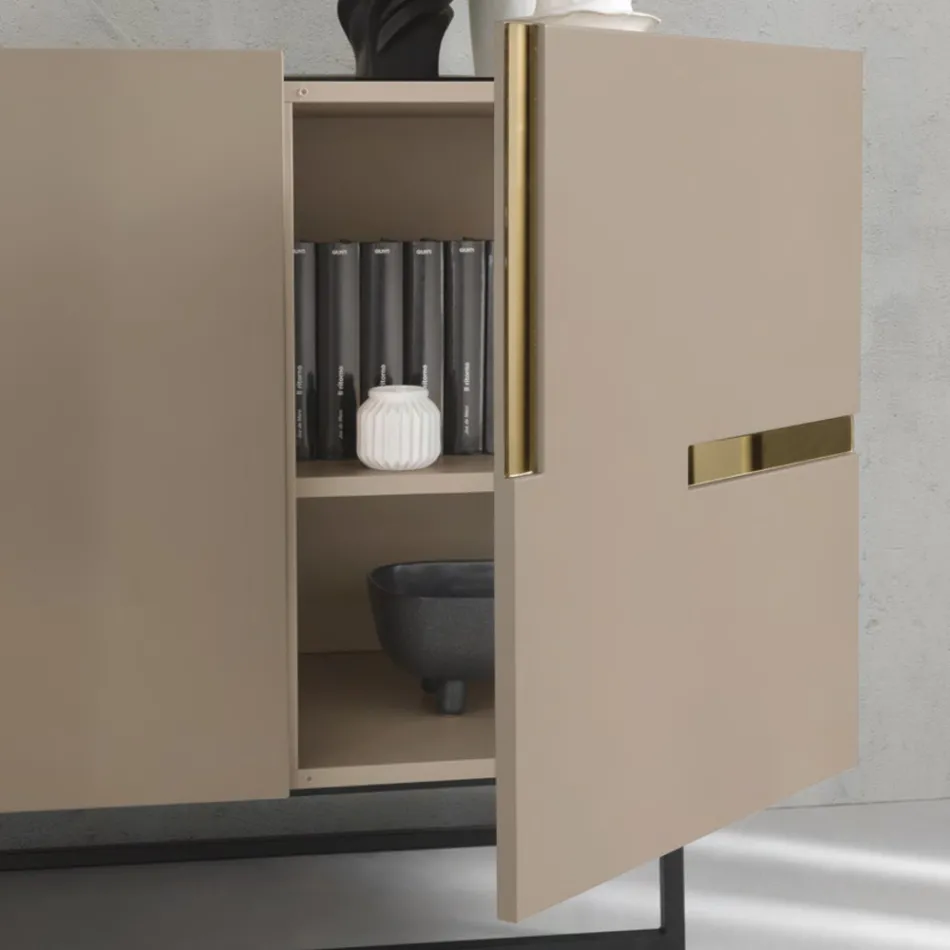 ماديا مصنوعة من الميلامين والخشب المضغوط متوسط الكثافة مع حشوات من اللامينيت، صنع في إيطاليا - غورديتا Viadurini