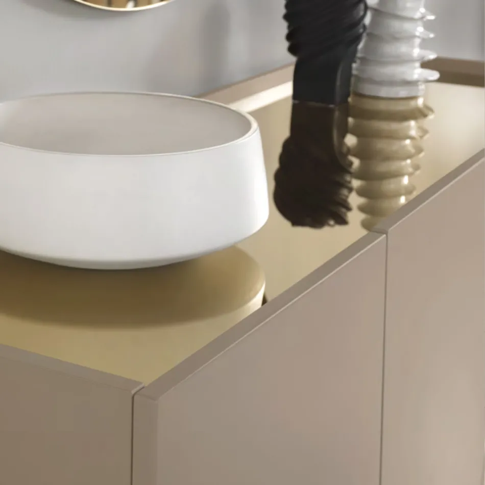 ماديا مصنوعة من الميلامين والخشب المضغوط متوسط الكثافة مع حشوات من اللامينيت، صنع في إيطاليا - غورديتا Viadurini