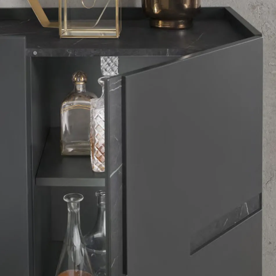 ماديا مصنوعة من الميلامين والخشب المضغوط متوسط الكثافة مع حشوات من اللامينيت، صنع في إيطاليا - غورديتا Viadurini