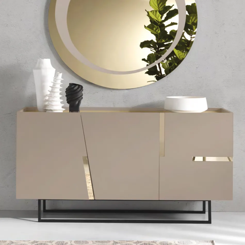 ماديا مصنوعة من الميلامين والخشب المضغوط متوسط الكثافة مع حشوات من اللامينيت، صنع في إيطاليا - غورديتا Viadurini