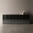 خزانة جانبية خشبية عصرية ذات تصميم أنيق ومرايا، صنع في إيطاليا - إستر Viadurini