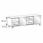 خزانة جانبية حديثة بعجلات من الزجاج المدخن وسطح من السيراميك، صنع في إيطاليا - سيوكا Viadurini