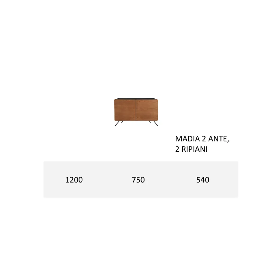 خزانة جانبية لغرفة المعيشة مصنوعة من خشب MDF وخشب صلب ببابين أو ثلاثة أبواب، صنع في إيطاليا - غرفة التجارة Viadurini