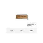 خزانة جانبية لغرفة المعيشة مصنوعة من خشب MDF وخشب صلب ببابين أو ثلاثة أبواب، صنع في إيطاليا - غرفة التجارة Viadurini