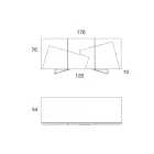 خزانة جانبية لغرفة المعيشة من خشب MDF مطلي بثلاثة أبواب مع حشوات سيراميك - Imperio Viadurini