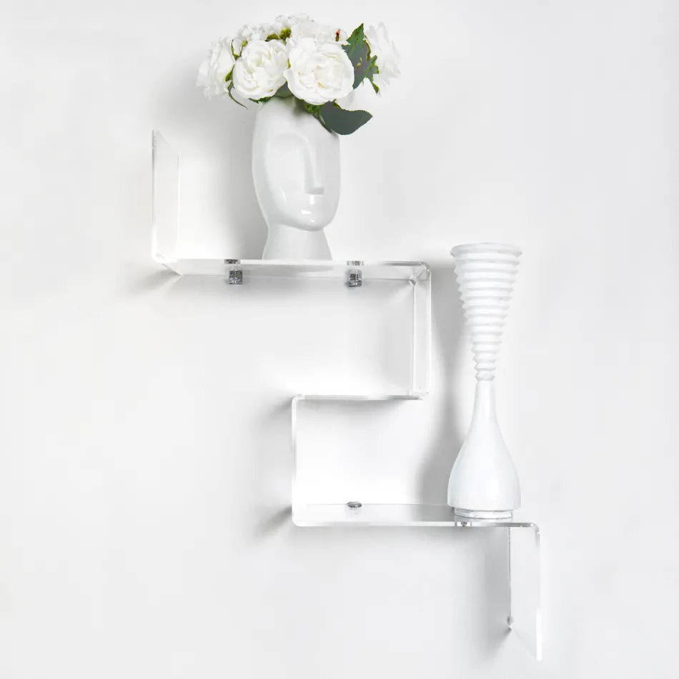 رف عرض من البليكسيجلاس الشفاف، صنع في إيطاليا - موفاسا Viadurini