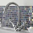 خلاط حوض بفتحة واحدة وصنبور مرتفع من النحاس العتيق، صنع في إيطاليا - إليسيا Viadurini