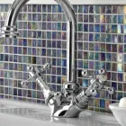 خلاط حوض بفتحة واحدة وصنبور مرتفع من النحاس العتيق، صنع في إيطاليا - إليسيا Viadurini