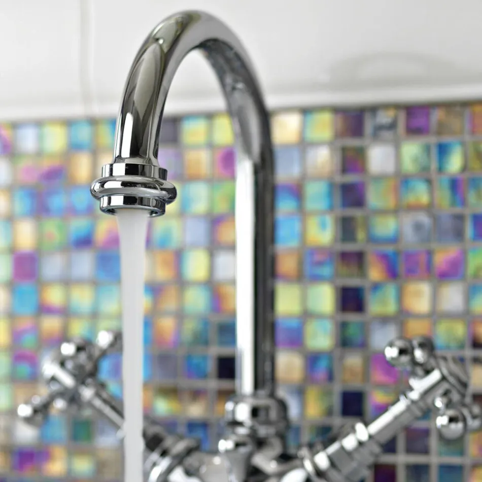 خلاط حوض بفتحة واحدة وصنبور مرتفع من النحاس العتيق، صنع في إيطاليا - إليسيا Viadurini