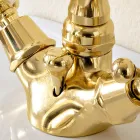 خلاط بيديه بفتحة واحدة على الطراز العتيق مصنوع من النحاس في إيطاليا - أورسولا Viadurini