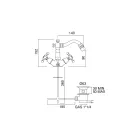 خلاط بيديه بفتحة واحدة على الطراز العتيق مصنوع من النحاس في إيطاليا - أورسولا Viadurini