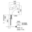 خلاط بيديه كلاسيكي مصنوع يدويًا من النحاس مع رافعة - نوريانا Viadurini