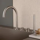 خلاط حمام مثبت على السطح بأربع فتحات مع صنبور من الفولاذ AISI 316L - Artigli Viadurini