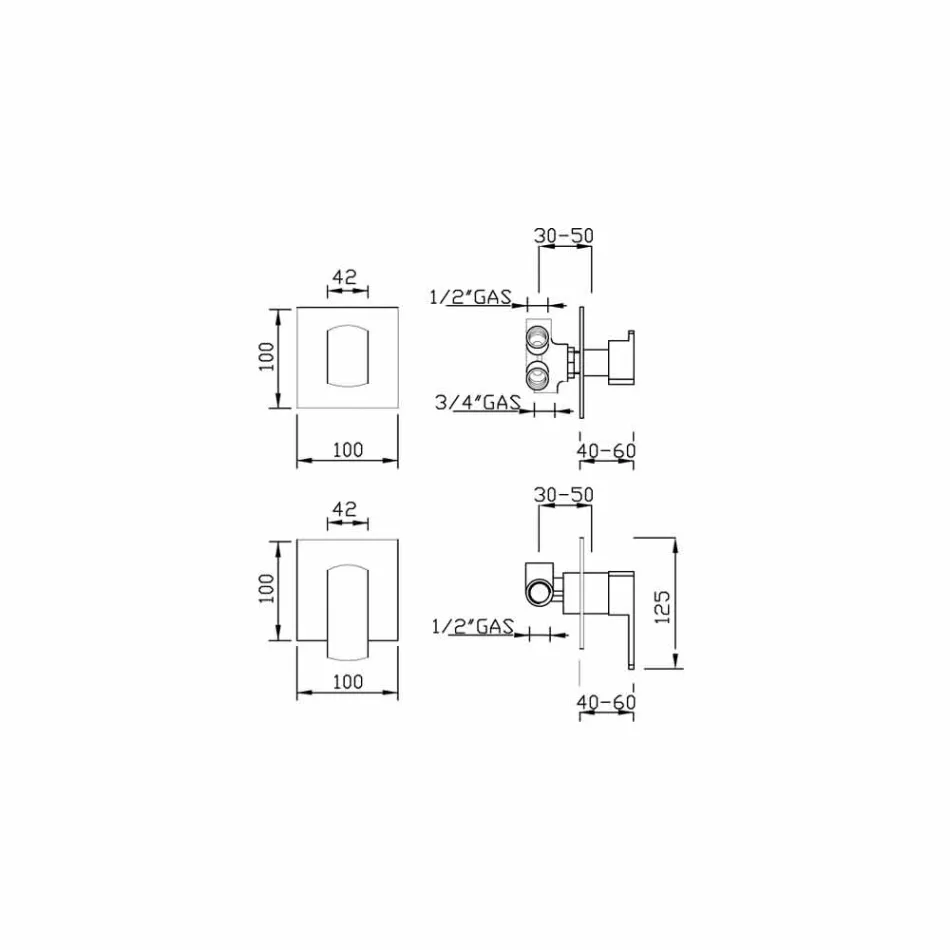 خلاط دش مع محول خماسي الاتجاهات صنع في إيطاليا - سيكا Viadurini
