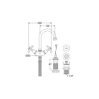 خلاط حوض بفتحة واحدة على الطراز العتيق مصنوع من النحاس في إيطاليا – كلاريسا Viadurini