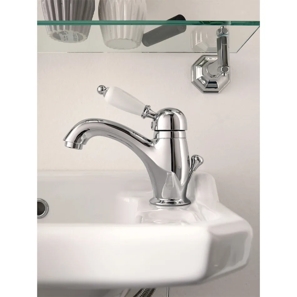 خلاط حوض نحاسي كلاسيكي مصنوع يدويًا مع رافعة - نوريانا Viadurini