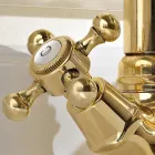 خلاط حوض بفتحة واحدة بتصميم عتيق من النحاس، صنع في إيطاليا - أورسولا Viadurini