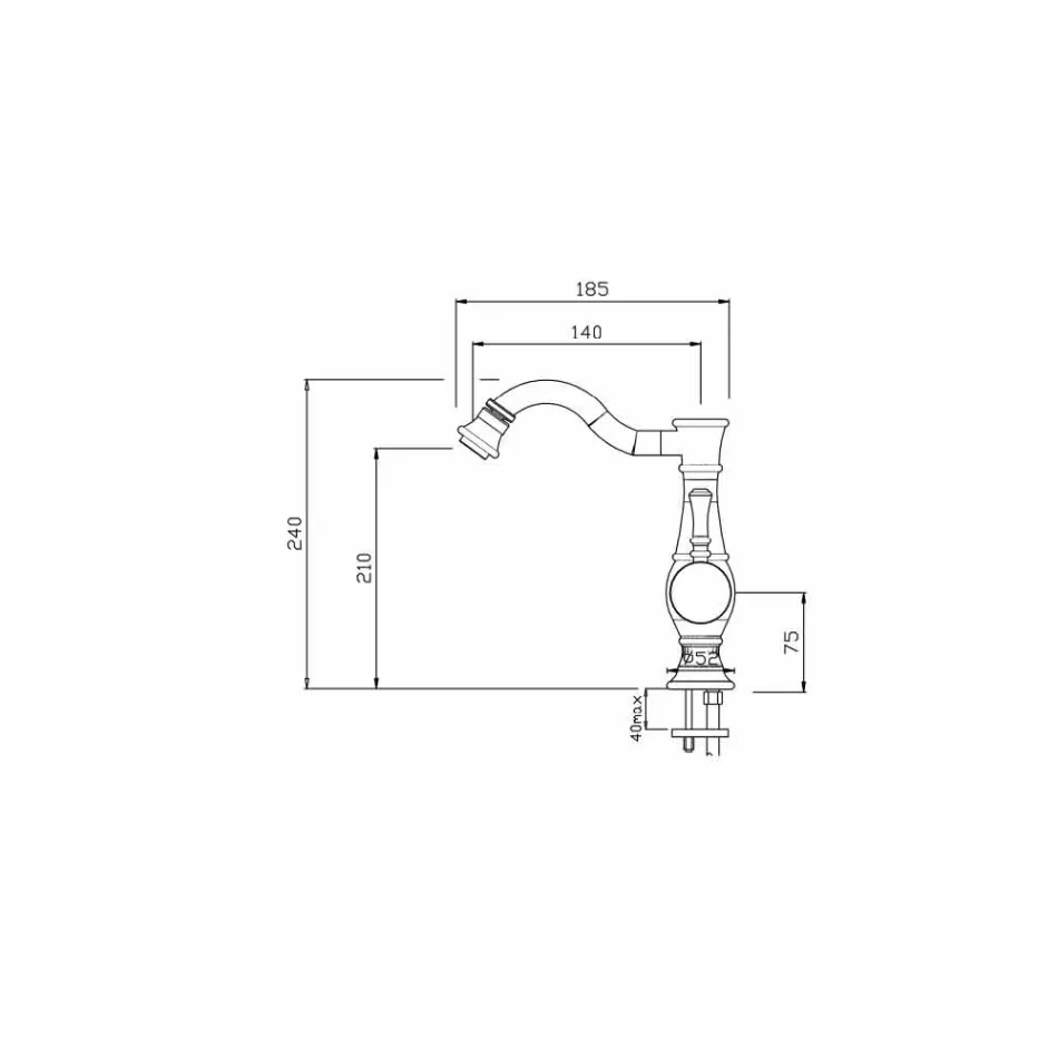 خلاط بيديه مع فوهة دوارة عالية صنع في إيطاليا - نينو Viadurini
