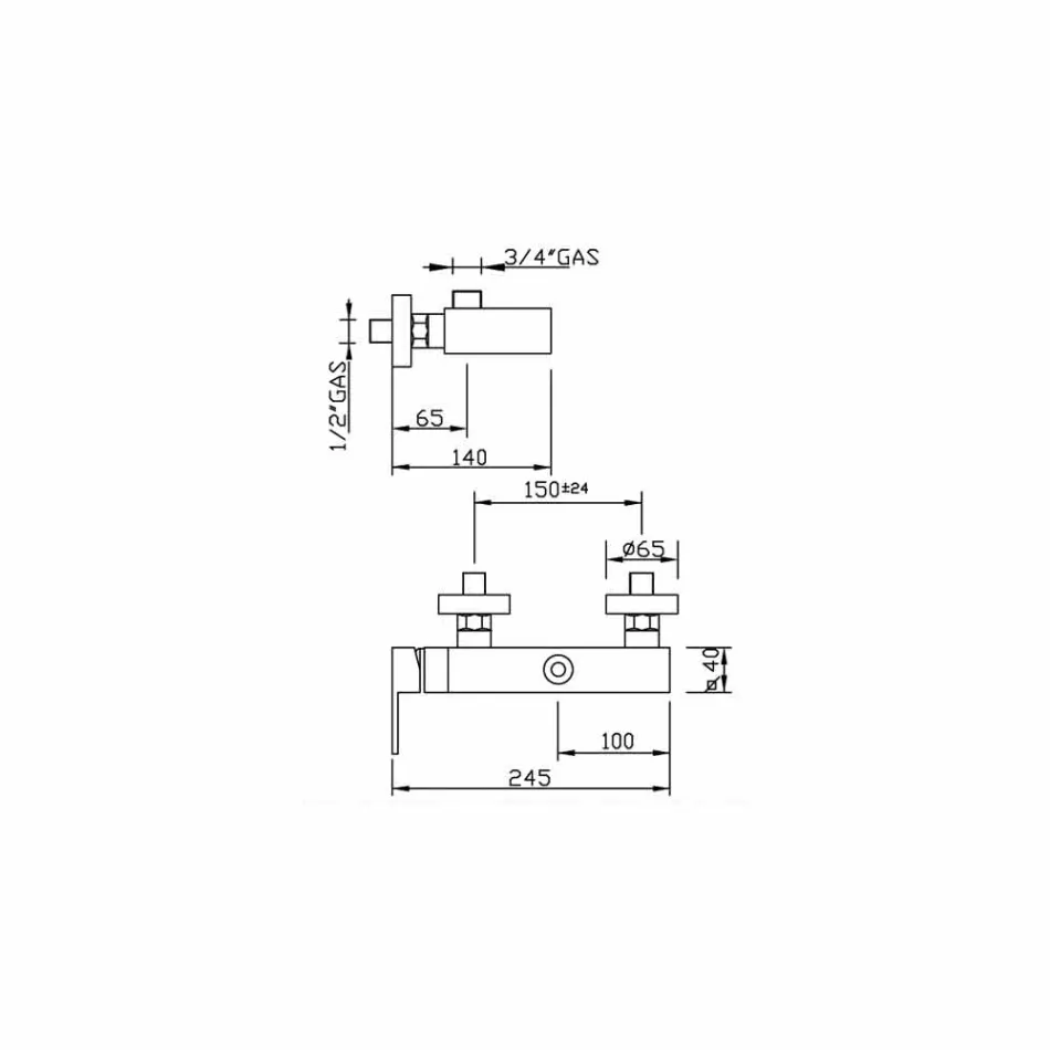 خلاط دش مع وصلة عمودية صنع في إيطاليا - بانيلا Viadurini